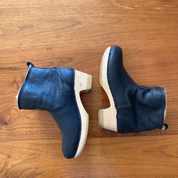 No. 6 Pull On Shearling Clog Boots Black 38 - Picture 6 of 9